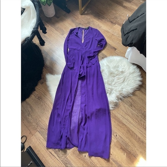 LULU’S Gone With The Whirlwind Purple Romper - Picture 2 of 5